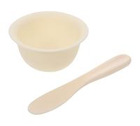 Bol à Masques en Silicone Antidérapant avec Applicateur pour Soins Maison | Kit Beige, Nettoyage Simplifié, Format Voyage, pour Lotions et Masques D'argile