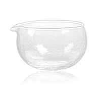 Bol à matcha en verre texturé avec bec verseur - Fait à la main de style japonais pour thé vert matcha et cérémonie, 400 ml