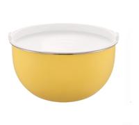Bol à Mélanger 304 avec Couvercle 16cm Antidérapant Bol à Mélanger(24CM Yellow Lid)