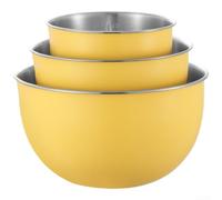Bol à Mélanger 304 avec Couvercle 16cm Antidérapant Bol à Mélanger(3 Yellow)