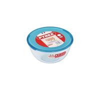 Pyrex Bol 2 l avec couvercle en verre borosilicate résistant aux taches, Transparent, Vert