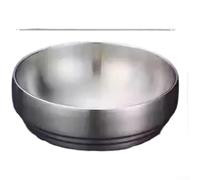 Bol à nouilles double couche en acier inoxydable avec isolation creuse sous vide et finition brossée résistante aux rayures (argenté, 19 cm)