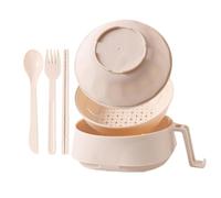 Bol à nouilles , grand bol à pâtes, grande capacité, ensemble complet d'ustensiles fonctionnels avec couvercle, baguettes, fourchette et cuillère pour Pho, et