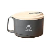 Bol à nouilles instantanées avec couvercle, bol à nouilles ramen instantanées en acier inoxydable | Bol à céréales de 1100 ml avec couvercle anti-poussière et poignée pour soupe Udon, Miso, Thai, Pho