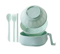 Bol à nouilles instantanées - Bol à en PP de grande capacité de 6,1 pouces, micro-ondable, ensemble complet de vaisselle 6X avec couvercle passoire | Baguettes à soupe portables, cuillère, fourc