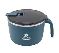 Bol à Nouilles Instantanées en Acier Inoxydable, Tasse à Soupe de 1300 Ml avec Couvercle, Support pour Téléphone, Bol à Soupe Double Couche, Cuiseur à Nouilles Instantanées, Boîte à(Bleu)