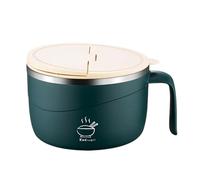 Bol à nouilles instantanées - Ensemble de bols à nouilles 1200 ml anti-brûlure avec couvercle et fourchette - Bols à nouilles en acier inoxydable 304 - pour riz, pote, pâtes, flocons d'avoine, gumbo