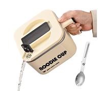 Bol à nouilles - Pot alimentaire de 1500 ml, cuiseur en acier inoxydable 304, boîte à déjeuner étanche pour micro-ondes avec poignée cuillère | Récipient instantané pour pâtes et soupe pour adultes et