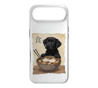 Bol à Nouilles Ramen Noir rétro Japonais Mangeant Un Chien Coque pour iPhone Air