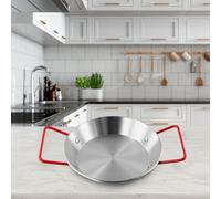 Bol à paella multi-usage en acier inoxydable pour la cuisine, le service et la restauration avec entretien facile (18 cm)