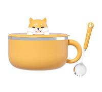 Bol à pâtes en acier inoxydable | Cuillère isotherme incluse | Kit de cuisson pour cuisine, dortoir d'étudiant, appartement | Récipient pour étudiants pour soupe à nouilles, temps de cuisson