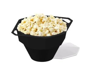 Bol à pop-corn pliable, machine à pop-corn au micro-ondes Cuiseur à air | Micro-ondes Conception compacte réutilisable portative peu encombrante pour des collations s Noir