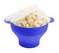 Bol à pop-corn, récipient en silicone avec poignées et couvercle - Bols à pop-corn et résistants à la graisse - Pour home cinéma, carnaval, amateurs de film, , adultes, famille, soirée