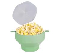 Bol à popcorn pliable en silicone pour micro-ondes avec couvercle et poignées - Seau pour la maison et la cuisine