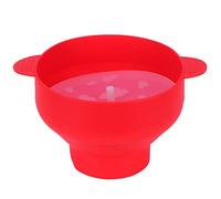 Bol à Popcorn Pliable en Silicone Vert avec Couvercle et Poignée, Accessoire Cuisine 26x14cm - Résistance Température Élevée, Facile à Nettoyer, Usage - ondes et Four (Avec poignée - nouveau rouge)
