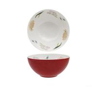 Bol à pour salade en Mélamine pour 3l Incassable Grand Format(Red) | Matériau mélamine épais, incassable, sûr pour lave-vaisselle, pour idéal usage intensif maison pro