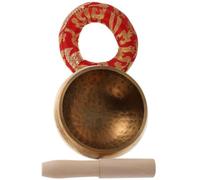 Bol à Prières Népalais de Contemplation, Cuivre, 8cm, avec Maillet | Coussin en Tissu, Lot D’une Pièce, pour Temple Cuisine, pour Bouddhistes et Amateurs de Bouddhisme Couleur Aléatoire