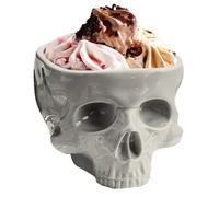 Bol à punch d'Halloween - Plat à bonbons en forme de tête de squelette | Plateau de service en céramique | Centre de table squelette humain | Bols distributeurs de nourriture | Décorations d'Halloween