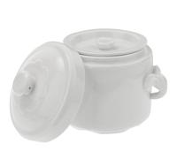 Bol à Ragoût en Céramique 1100ml avec Couvercle Blanc, Classique | Usage Multifonction, Cuisson D’œufs et Service de Desserts ou Salades, Format Simple Cuisine et Table