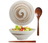 Bol à ramen, en céramique japonaise, 1200 ml, avec cuillère, baguettes, bols à soupe, bols à céréales, saladiers
