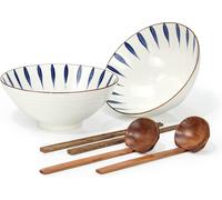 Bol à ramen japonais en porcelaine 1000 ml blanc motif Vendos85