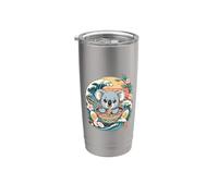 Bol à ramen mignon koala kawaii japonais vagues Gobelet isotherme en acier inoxydable double paroi