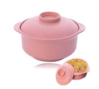 Bol à Ramen Pour Micro-ondes, bol à ramen avec couvercle,Cuiseur à Ramens Portable, bols ramens,Tasse à Nouilles, Bols à Nouilles Mignon, Bolss à Nouilles Ramenss Pour Dortoir Universitaire, Rose