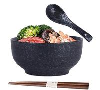Bol à ramen TuYines, bol japonais en céramique, bol à ramen avec cuillère et baguettes, capacité 580 ml, résistant au lave-vaisselle et micro-ondes