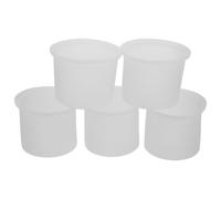 Bol à Revêtement en Cire en Silicone 200ml Blanc, Lot de 5 | Insert Antiadhésif Réutilisable, Résistance Thermique, Format Salon pour Organiser Plusieurs Cires
