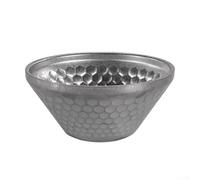 Bol à riz rétro en acier inoxydable 304 martelé en forme de V double couche épaisse pour dessert, glace rasée (12 cm)