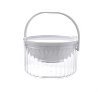 Bol à sauce réfrigéré avec base de glace pour servir des salades, des fruits, des salsas et des sauces froides - Récipient de conservation alimentaire à deux niveaux en matériau PET, 18 x 18 x 7 cm