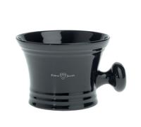 Bol A Savon A Barbe En Porcelaine Noire Avec Poignée