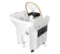 Bol à shampoing pour salon de coiffure, Équipement de spa pour la tête avec réservoir de stockage d'eau de 60 L, circulation d'eau à double contrôlen, table de massage pour shampoing,White-Set1