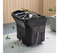Bol à shampoing pour salon de coiffure, Équipement de spa pour la tête avec réservoir de stockage d'eau de 60 L, circulation d'eau à double contrôlen, table de massage pour shampoing,Black-Set1