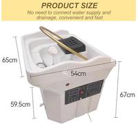 Bol à Shampoing Pour Salon De Coiffure,Head Spa Japonais,Head Spa éQuipement, Capacité Stockage D'Eau 60 L, Double Chauffage,Bassin Shampoing à Circulation D'Eau,Accessoires De Lit De Shampoing (Whit