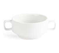 Olympia Whiteware Bols à Soupe avec Anses 400ml (Lot de 6) - Compatibles Four, Micro-ondes, Congélateur et Lave-vaisselle C239