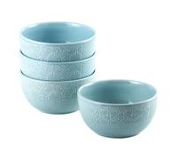 Bol à Soupe, Bols à Céréales en Céramique - 800ml, Ensemble de 4 Pieces Bols avec Motif Gaufré pour Pho/Riz/Fruits/Salade/Ramen
