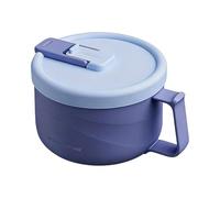 Bol à soupe de 1100 ml avec poignée, en acier inoxydable isolé anti-brûlure de qualité alimentaire pour la rétention de la chaleur, poignée latérale ergonomique facile à saisir avec couvercle d'aérati