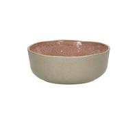 Bol à soupe en grès rose, rond, glaçure réactive intérieure, texture brute extérieure - Pomax, Spiro - Ø16x6 cm