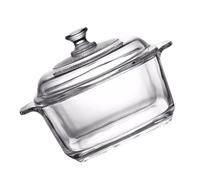 Bol à Soupe en Verre Trempé 1 L avec Couvercle pour Table et Buffet | Verre Cristal Clair, Résistant aux Fissures et N’absorbe Pas le Liquide, Usage la Cuisine et Service