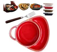 Bol à soupe et sandwich en céramique, design à deux compartiments résistants à la chaleur pour petit déjeuner, salade, pain et collations avec poignée rétro