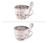 Table Passion Bol à soupe Le Chat avec couvercle et cuillère 75 cl (1 modèle aléatoire)
