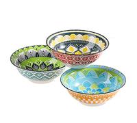 Bol a Soupe Ramen Bowl - Lot de 3 Bols à Ramen en Ceramique 1050 ml - Ensemble Bol Nouilles Pho en Porcelaine Couleur - Micro-Ondes et Lave-Vaisselle Bols pour Salade | Cereales | Poke | Pates - 21 cm