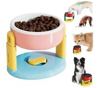 Bol à succion réglable en hauteur pour chien et chat, bol à eau et nourriture non glissante pour chien et chien, bol à eau et nourriture facile à nettoyer, design durable (rose, 1 pièce)