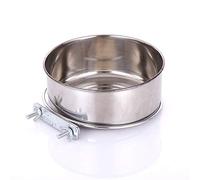 Bol à suspendre pour animal domestique en acier inoxydable avec 2 supports de boulons, gamelle à eau pour chien, chat, perroquet, oiseau (16 x 6 cm)