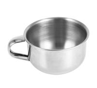 Bol à tasse de savon à rasage, bol de savon à rasage pour hommes en acier inoxydable avec poignée pour les ustensiles de la boutique de coiffure