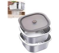 Bol à vaisselle et passoire, passoire pour la cuisine, panier de cuisine en acier inoxydable avec trous de drainage uniformes, passoire pour égoutter les pâtes, les légumes, les fruits et le riz