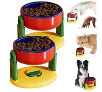 Bol à ventouse pour animal de compagnie, bol à nourriture et à eau réglables en hauteur pour chien, ne glisse pas et ne renverse pas de nourriture et d'eau, mangeoire design durable facile à nettoyer