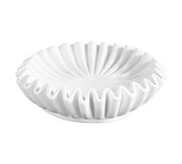 Bol à volants en résine - Bol décoratif multi-usages au look rustique - Bol blanc strié avec volants - Corbeille à fruits antique