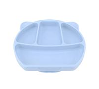 Bol Alimentaire pour Tout-petits, Assiette Divisée Robuste pour bébé, Entraînement à Manger, Bord Rond avec Fourchette pour la Maison (BLUE)